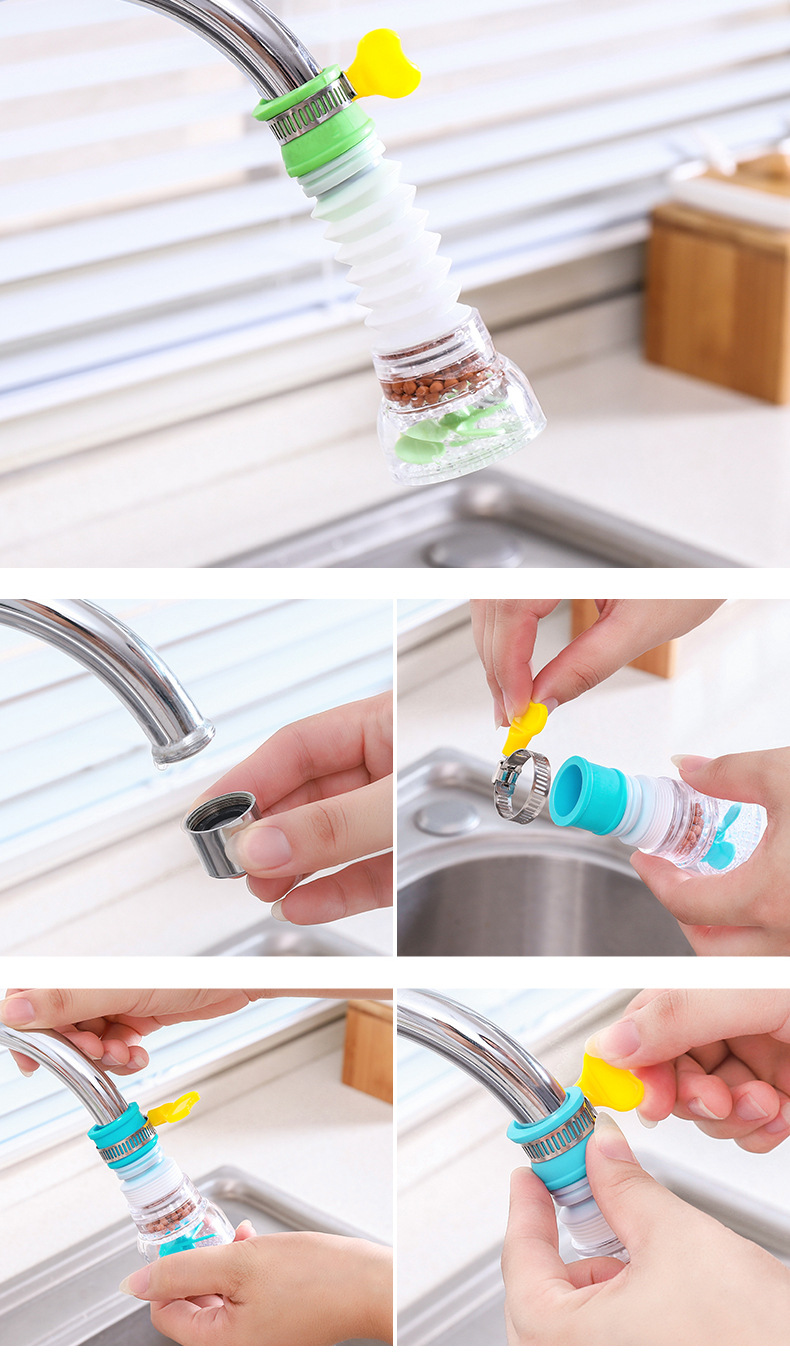 Faucet AntiSplash Head Lengthened Extension Bubbler Kitchen Tap Water Shower Water Saving Rotatable Filter Faucet Nozzle