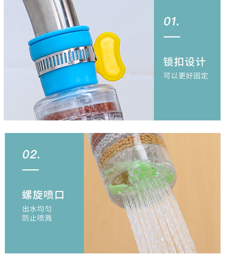 Faucet Filter Household Kitchen Tap Water Purification Splash-Proof Shower Universal Water-Saving Water Filter