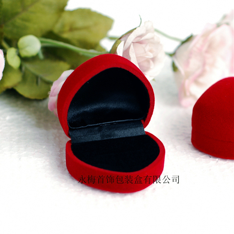 Factory Home heart ring box Flannelette ring box jewelry box wholesale