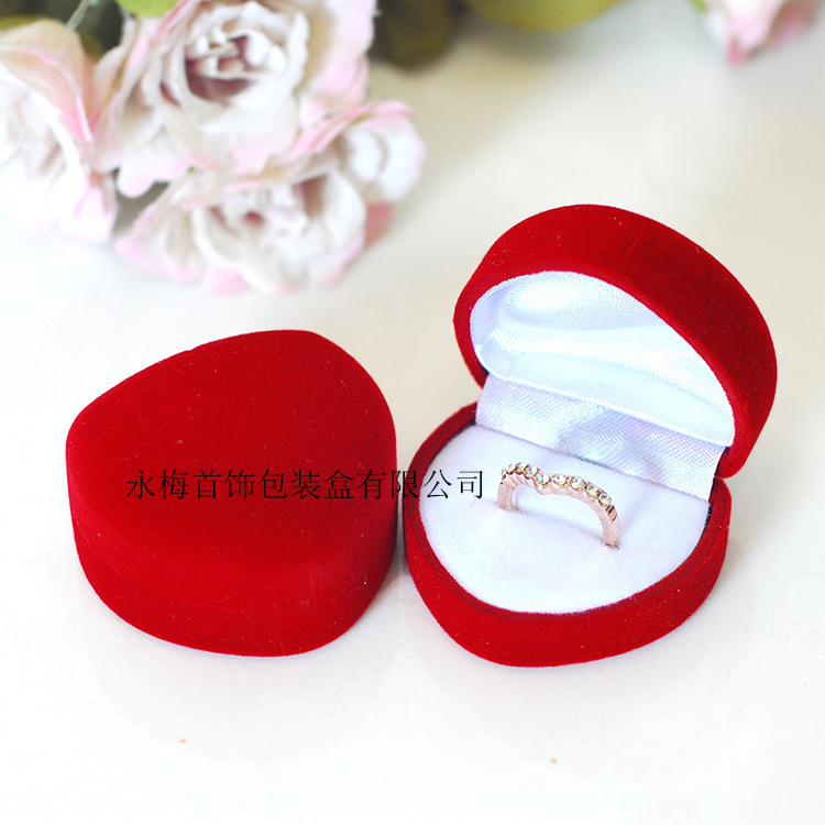 Factory Home heart ring box Flannelette ring box jewelry box wholesale