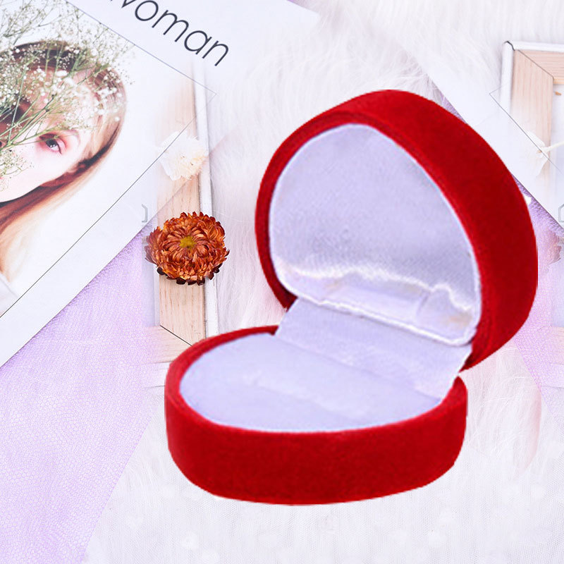 Factory Home heart ring box Flannelette ring box jewelry box wholesale