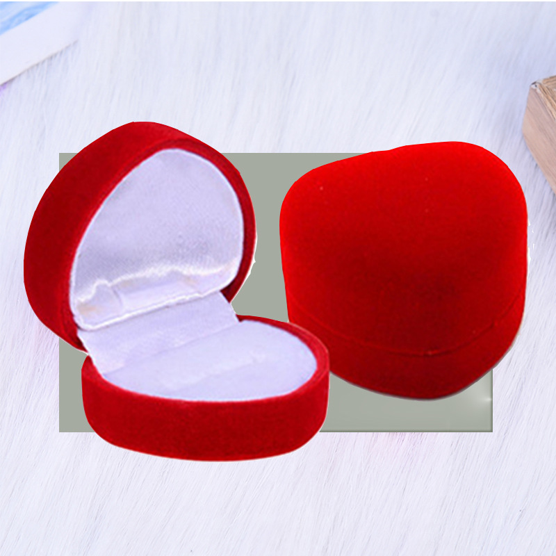 Factory Home heart ring box Flannelette ring box jewelry box wholesale