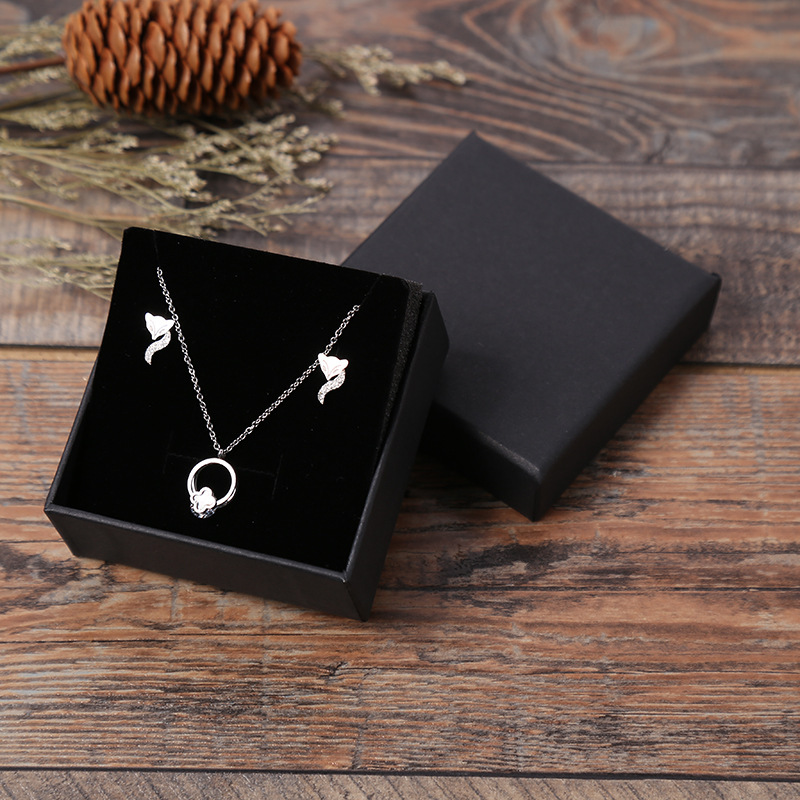 Popular Black Kraft Paper Gift Box Multi-Functional Necklace Jewelry Box Factory Ring Box Necklace Watch Box Wholesale