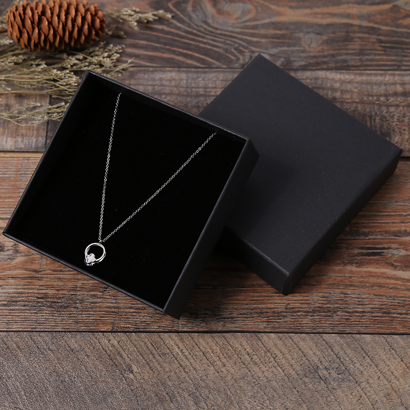 Popular Black Kraft Paper Gift Box Multi-Functional Necklace Jewelry Box Factory Ring Box Necklace Watch Box Wholesale