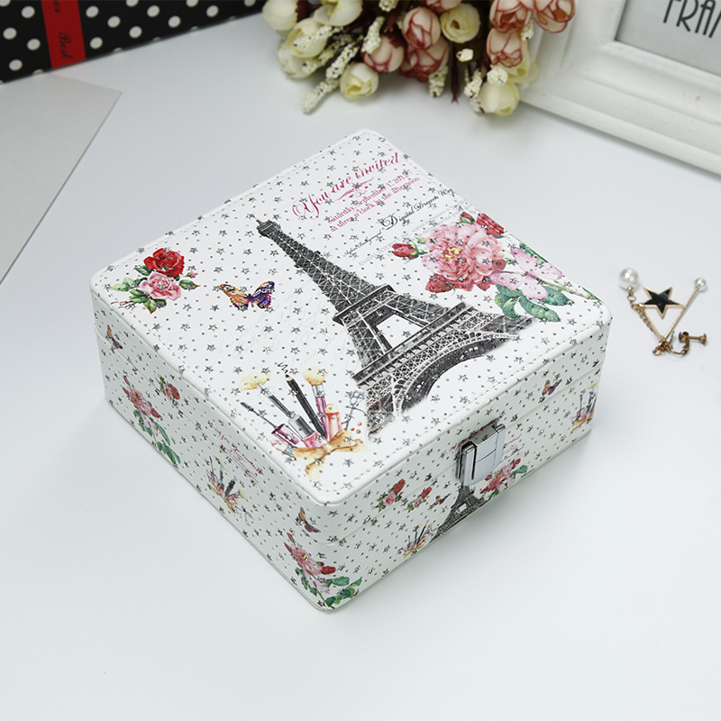 Jewelry box portable princess European Jewelry box bracelet box makeup x Jewelry box simple small studs ring box