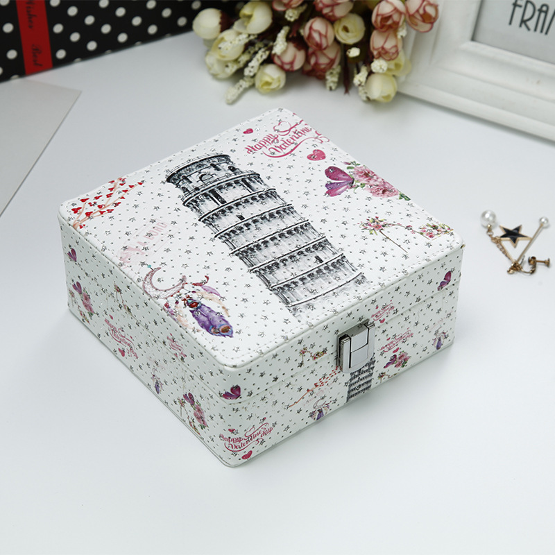 Jewelry box portable princess European Jewelry box bracelet box makeup x Jewelry box simple small studs ring box