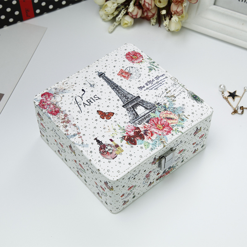 Jewelry box portable princess European Jewelry box bracelet box makeup x Jewelry box simple small studs ring box