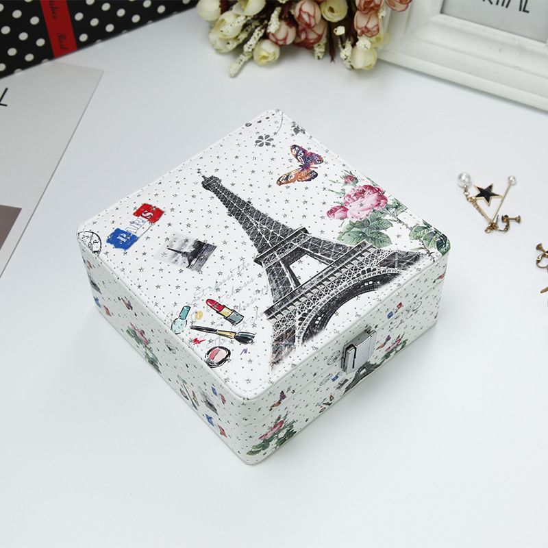 Jewelry box portable princess European Jewelry box bracelet box makeup x Jewelry box simple small studs ring box