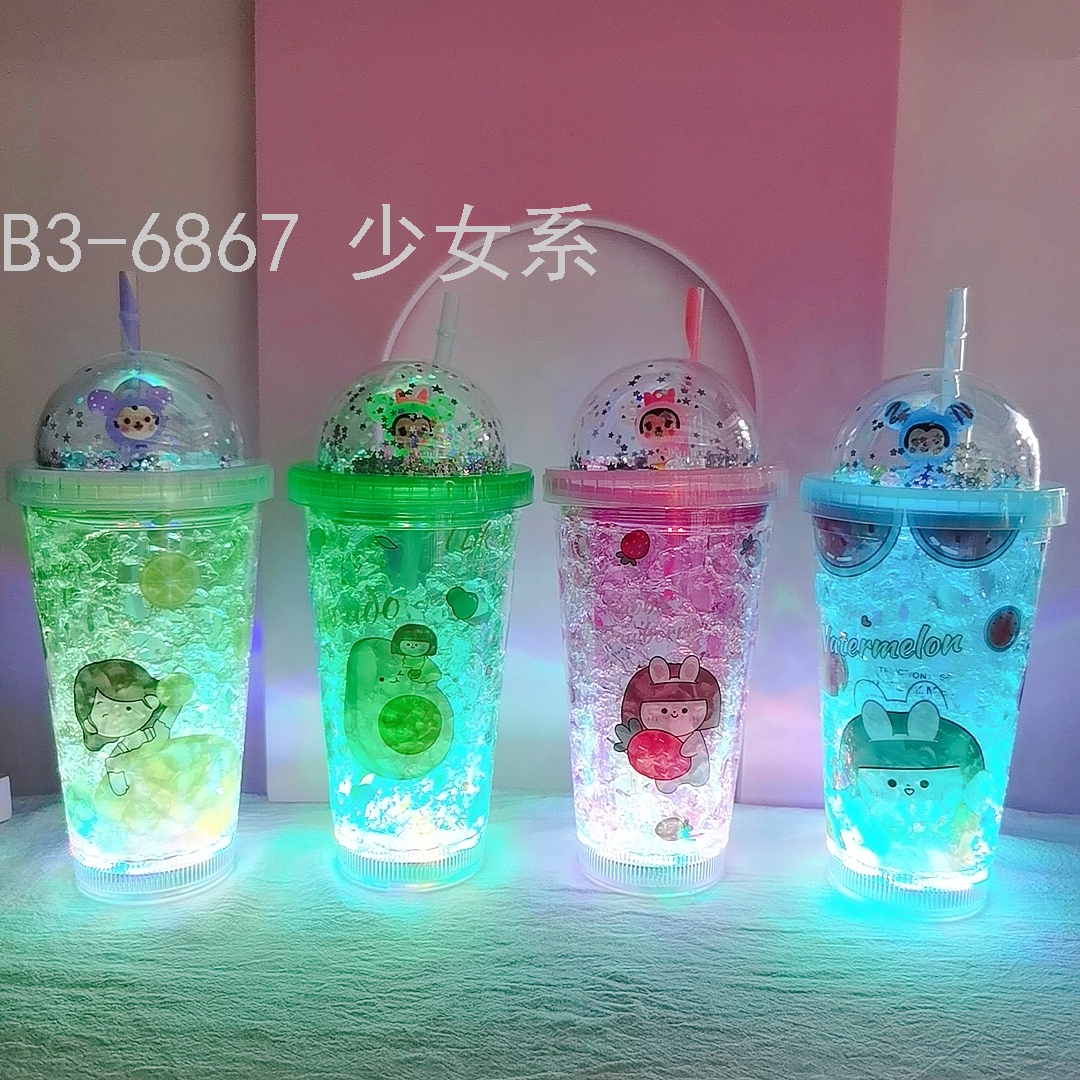 Water Cup Cup Bottom with Light Original Design Girl Ice Cup Luminous Luminous Cup Spot Stock Water Cup Cup Bottom with Light Original Design Girl Ice Cup Luminous Luminous Cup Spot Stock