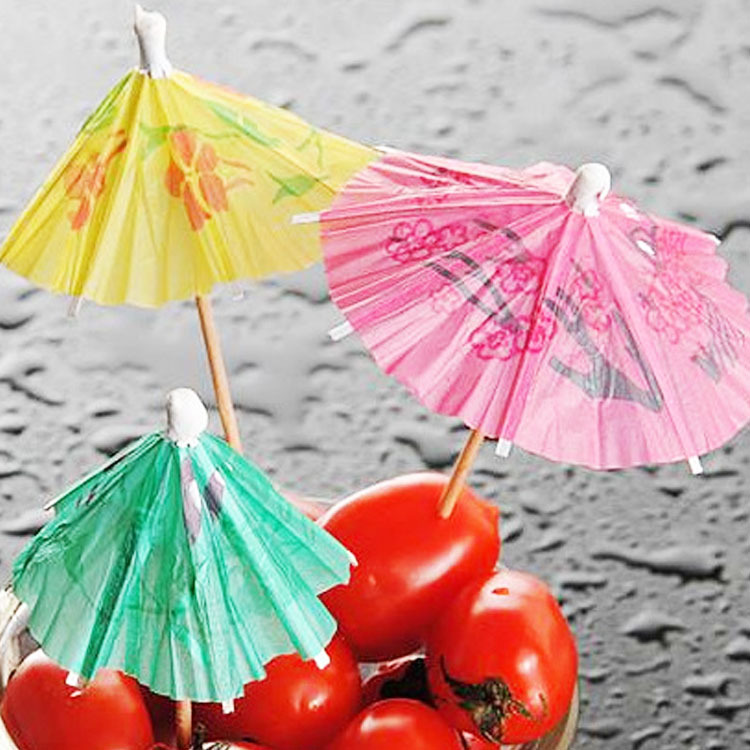 Exquisite Fireworks Toothpick Colored Umbrella Cocktail Straw Set 200 Flamingo Stirring Sticks Fruit Toothpick
