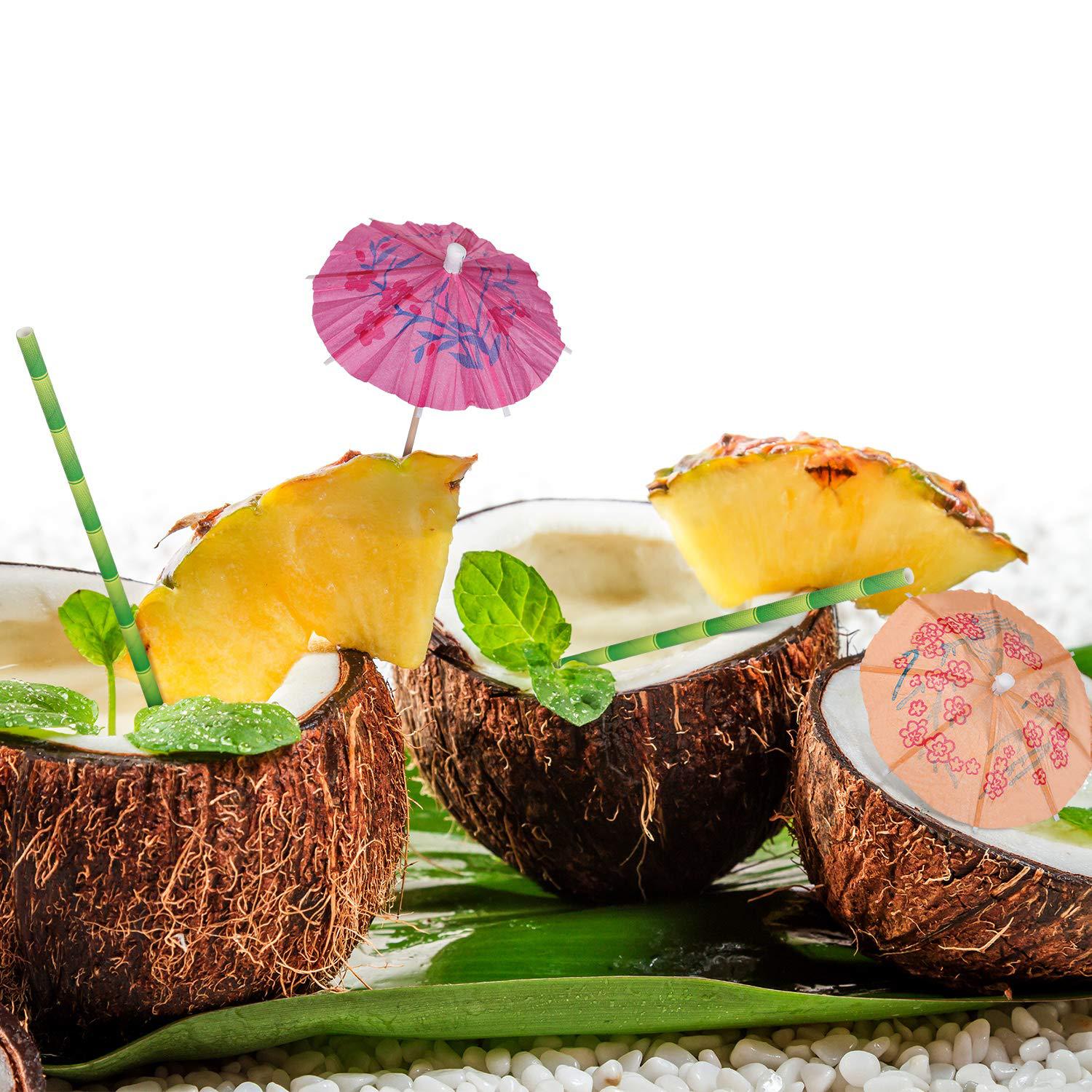 Exquisite Fireworks Toothpick Colored Umbrella Cocktail Straw Set 200 Flamingo Stirring Sticks Fruit Toothpick