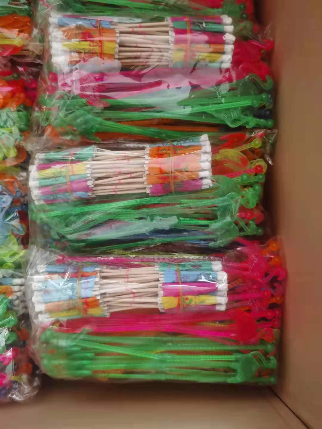 Colored Umbrella Sticks Exquisite Fireworks Toothpick Cocktail Flamingo Stirring Rod Fruit Toothpick Set in Stock