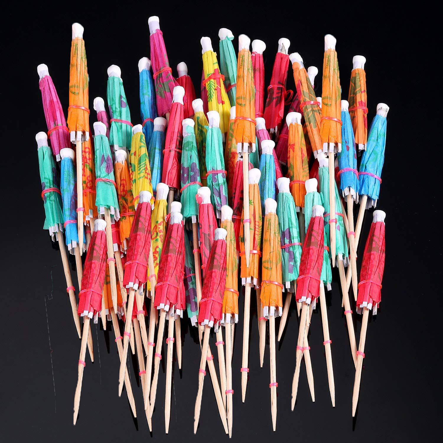 Colored Umbrella Sticks Exquisite Fireworks Toothpick Cocktail Flamingo Stirring Rod Fruit Toothpick Set in Stock