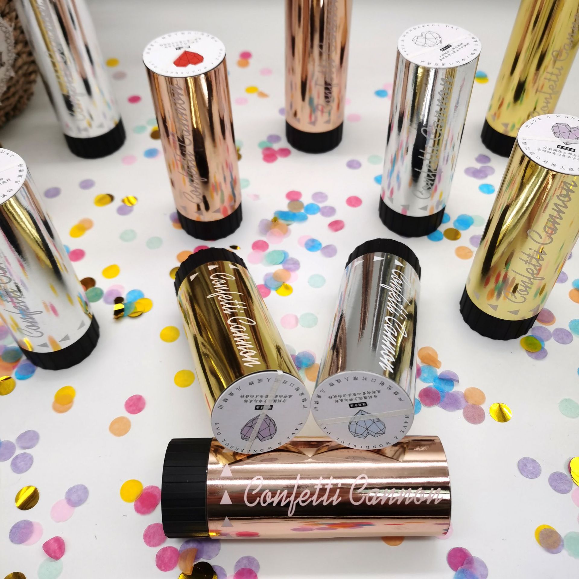 Rose Gold Small Salute Handheld 11cm Spring Fireworks Tube Colorful Paper Scrap Graduation Opening Wedding and 