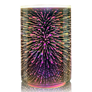 Factory Currently Available 3D Fireworks Glass Aromatherapy Machine Ultrasonic Humidifier 7 Color LED Night Light