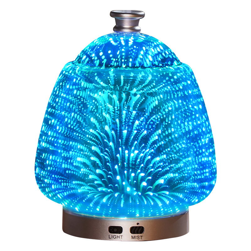 120ml Colorful Creative 3D Fireworks Glass Ultrasonic Essential Oil Aromatherapy Lamp Currently Available Whole