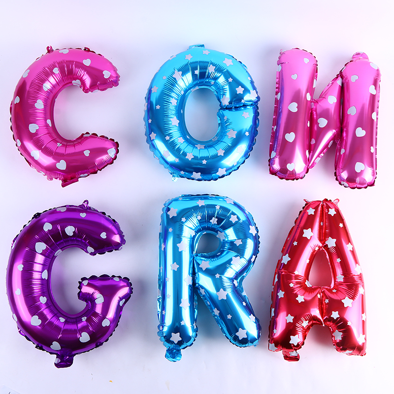 Decorate birthday balloons party a set of congratulations English letters air balloon aluminium coating