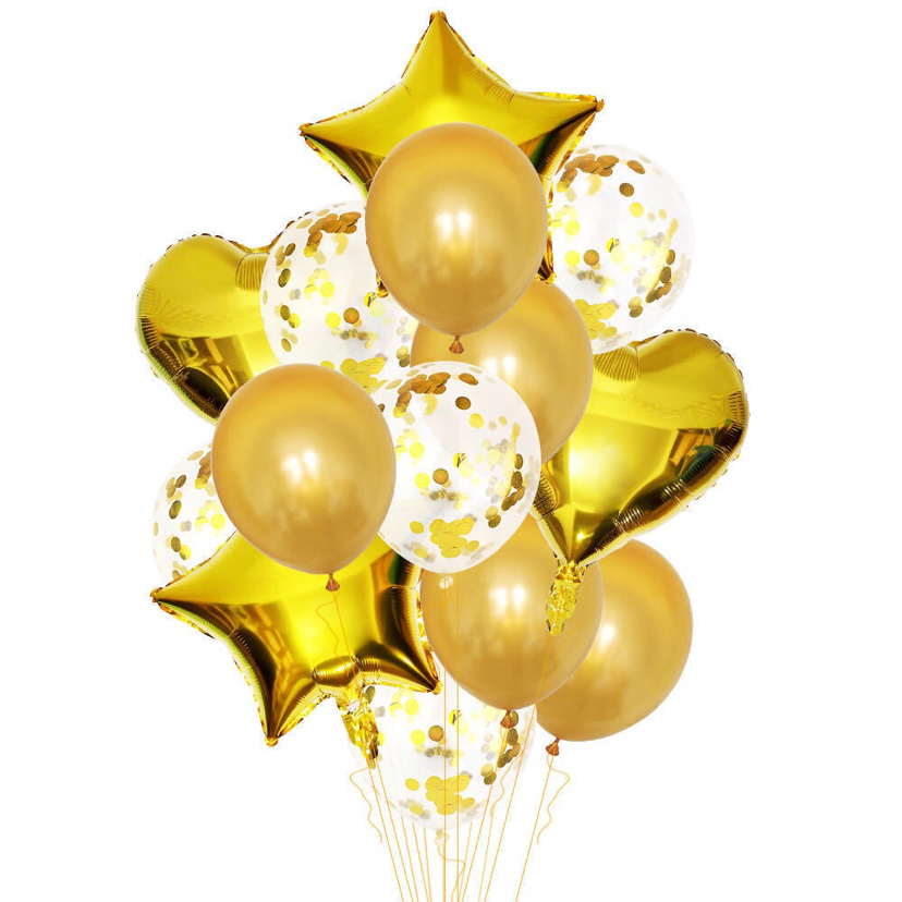 Cross-border 14PCS18 \\\" Aluminum film Rose Gold Balloon Set Baby party Decoration Festival Cross-border 14PCS18 \\\" Aluminum film Rose Gold Balloon Set Baby party Decoration Festival