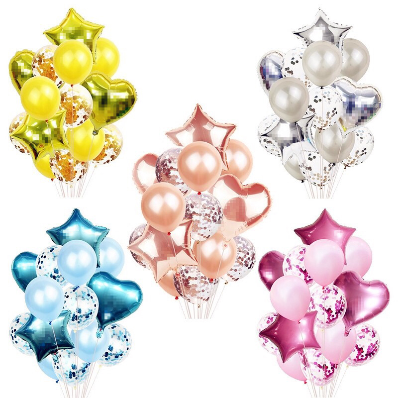 Cross-border 14PCS18 \\\" Aluminum film Rose Gold Balloon Set Baby party Decoration Festival Cross-border 14PCS18 \\\" Aluminum film Rose Gold Balloon Set Baby party Decoration Festival