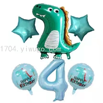 New Cute Dinosaur Aluminum Balloon Crown Dinosaur Forest Party Decoration Digital Dinosaur Balloon Set Layout New Cute Dinosaur Aluminum Balloon Crown Dinosaur Forest Party Decoration Digital Dinosaur Balloon Set Layout