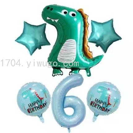 New Cute Dinosaur Aluminum Balloon Crown Dinosaur Forest Party Decoration Digital Dinosaur Balloon Set Layout New Cute Dinosaur Aluminum Balloon Crown Dinosaur Forest Party Decoration Digital Dinosaur Balloon Set Layout