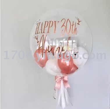 Lanfei Festive Transparent Ball Fringed Beaded Bobo Wedding Birthday Balloon Creative Decoration Wedding Bounce Ball