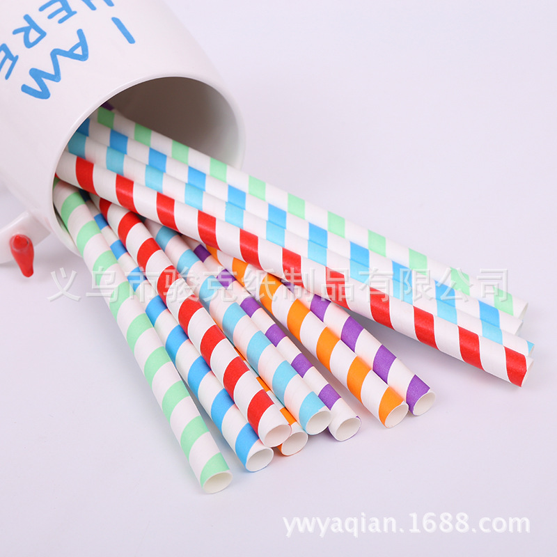 Hot selling foreign trade environmental degradable patch kraft straw black beard paper straw