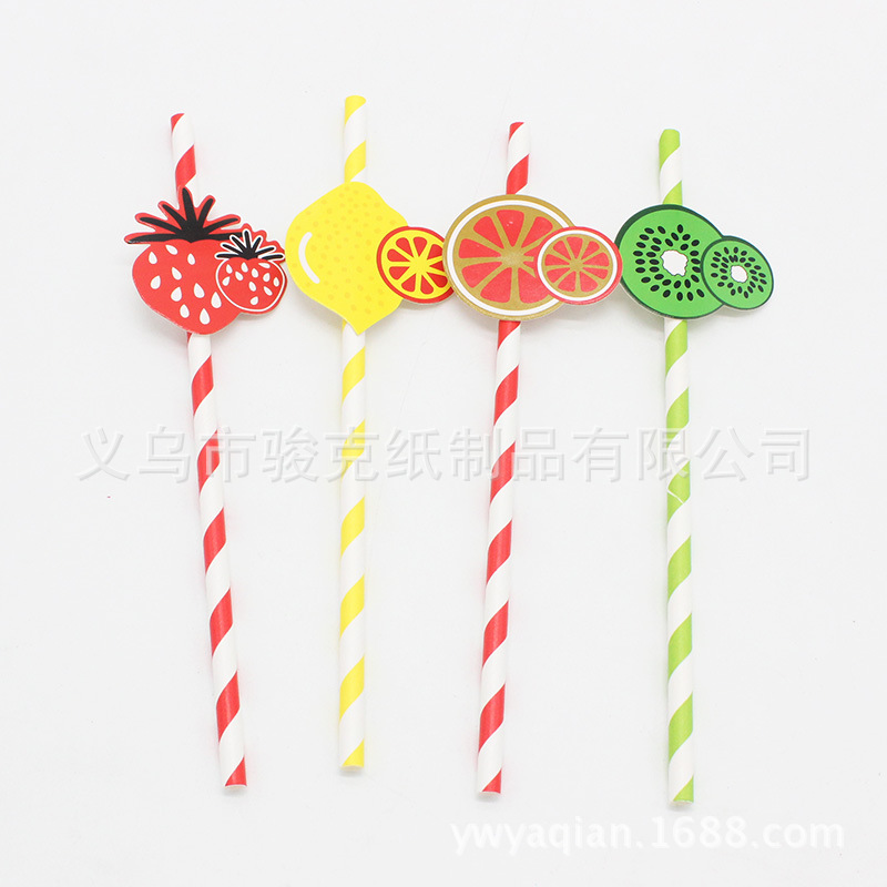 Hot selling foreign trade environmental degradable patch kraft straw black beard paper straw