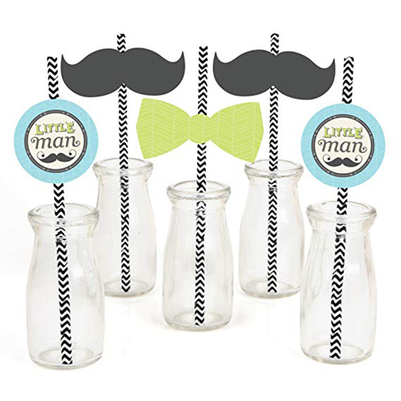 Personalized Beard Paper Sucker Customized Cartoon Animation Paper Straw Customized Beard Straw