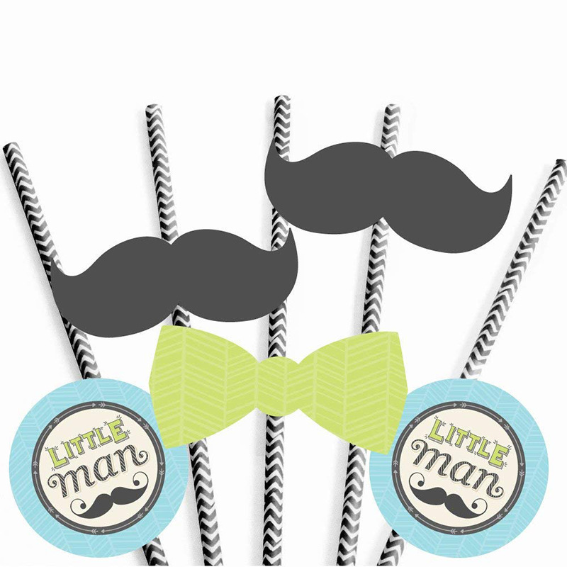 Personalized Beard Paper Sucker Customized Cartoon Animation Paper Straw Customized Beard Straw