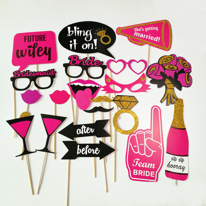 Photo Props Single Party Wedding Ceremony and Wedding Celebration Supplies Hand-Held Creative Gold Powder Beard Straw