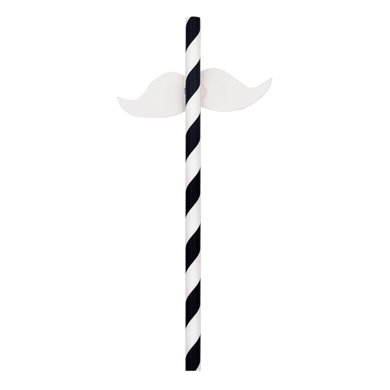 Beard Straw Halloween Carnival Party Gathering Ball Beard Lips Straw 6 Pack