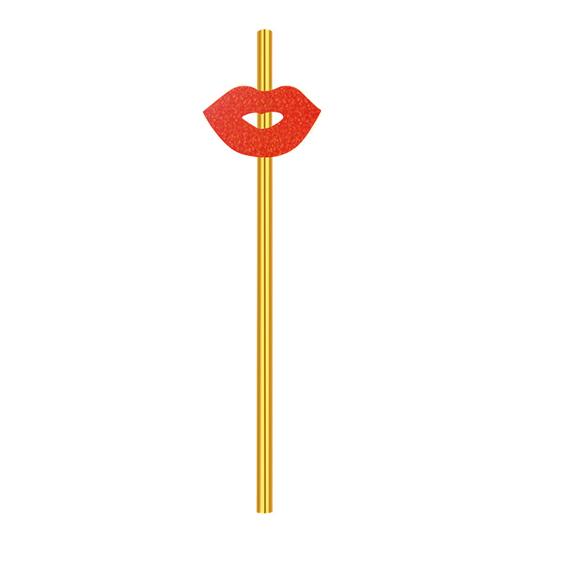 Beard Straw Halloween Carnival Party Gathering Ball Beard Lips Straw 6 Pack