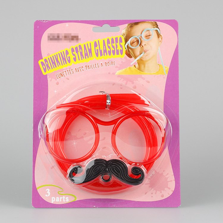 Beard Straw Internet Sensation Straw Pick-up Game Props Glasses Beard Straw Crazy Funny Halloween Party Straw Wholesale