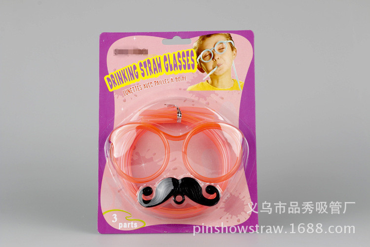 Beard Straw Internet Sensation Straw Pick-up Game Props Glasses Beard Straw Crazy Funny Halloween Party Straw Wholesale