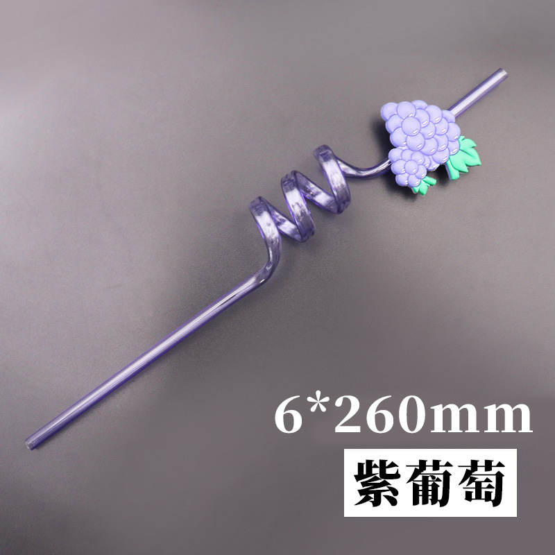 Fruit Straw Disposable Plastic Cartoon Soft Rubber Shape Tube Beard Straw