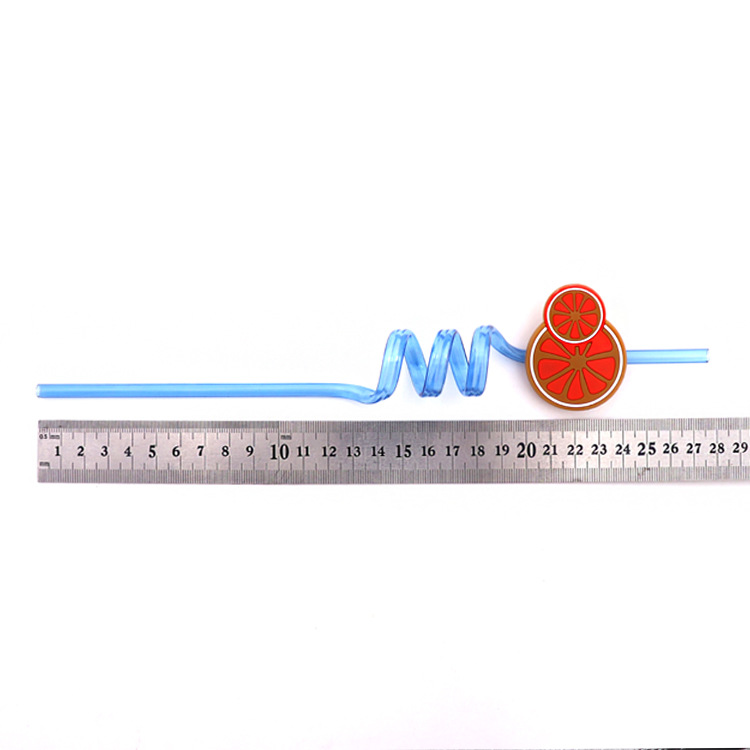 Fruit Straw Disposable Plastic Cartoon Soft Rubber Shape Tube Beard Straw