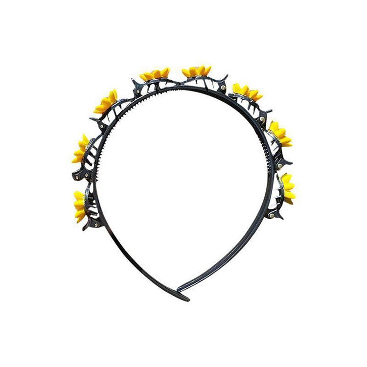 2021 Internet Hot New Broken Hair Lazy Headband Girl Cute Flowers Hairpin Braided Hair Little Clip Hairpin Headdress
