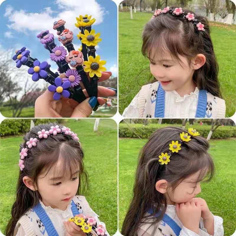2021 Internet Hot New Broken Hair Lazy Headband Girl Cute Flowers Hairpin Braided Hair Little Clip Hairpin Headdress