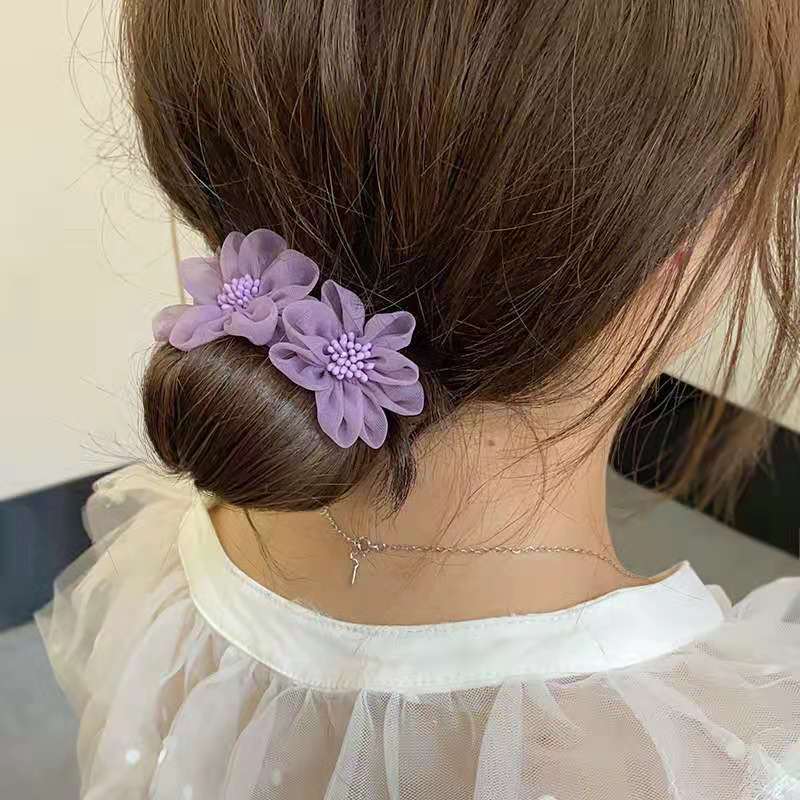 New Organza Three Flowers Bun Hair Band Simple Flowers Bud Hair Band Hair Accessories Headdress Hair Stick New Organza Three Flowers Bun Hair Band Simple Flowers Bud Hair Band Hair Accessories Headdress Hair Stick