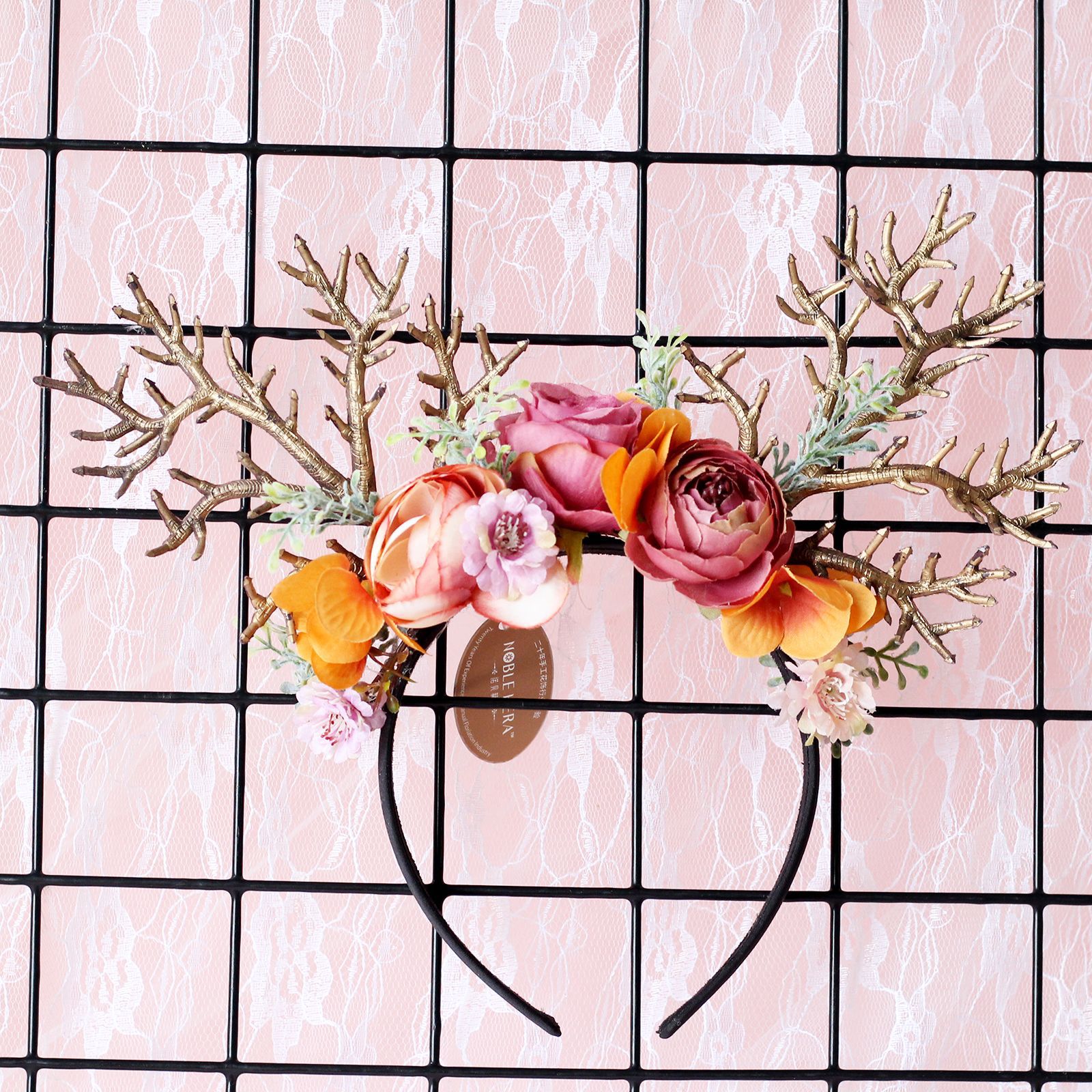 Style Antler Hairband Elk Christmas Easter Headdress Simulation Branch Flowers Adult and Children Catwalk Photography Style Antler Hairband Elk Christmas Easter Headdress Simulation Branch Flowers Adult and Children Catwalk Photography