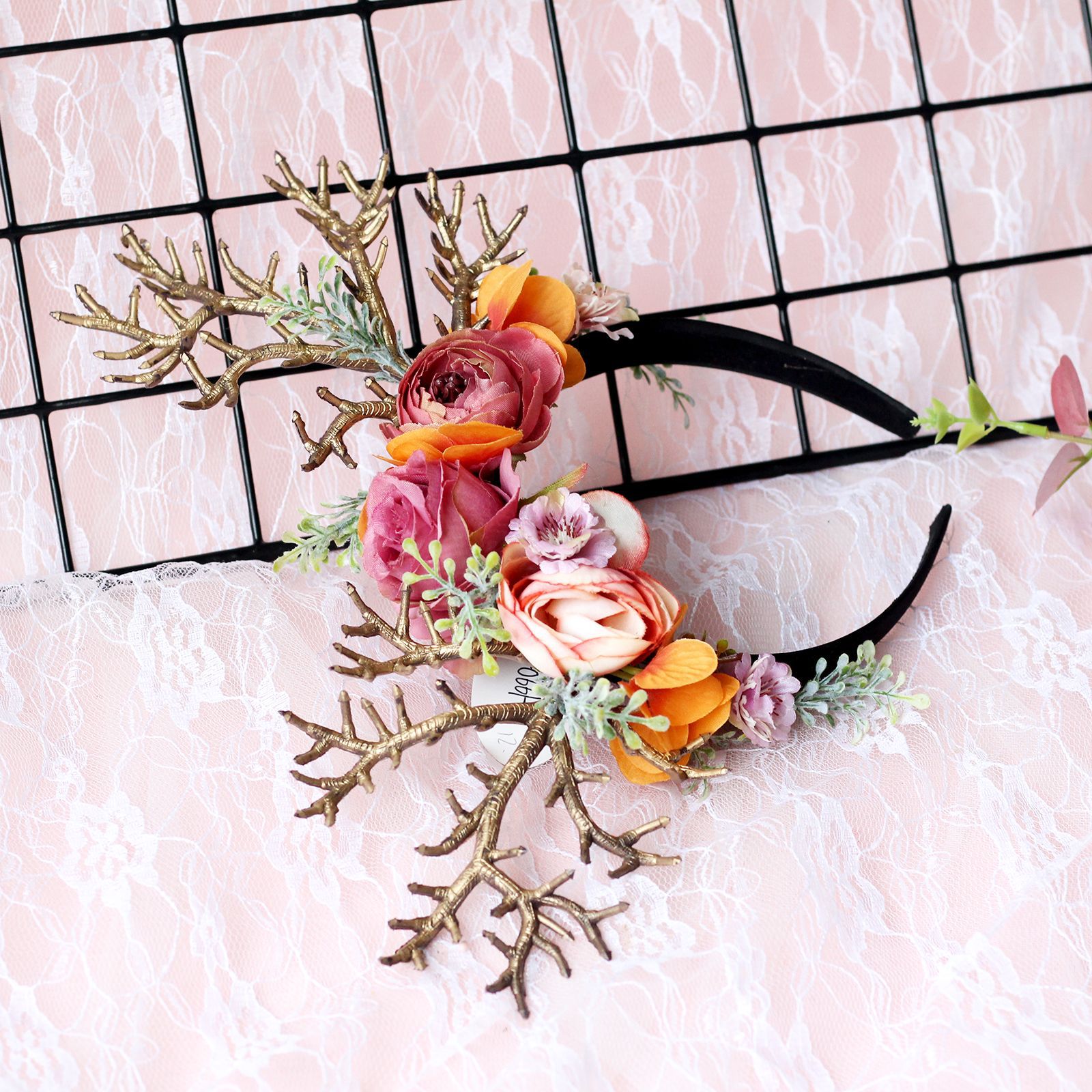 Style Antler Hairband Elk Christmas Easter Headdress Simulation Branch Flowers Adult and Children Catwalk Photography Style Antler Hairband Elk Christmas Easter Headdress Simulation Branch Flowers Adult and Children Catwalk Photography