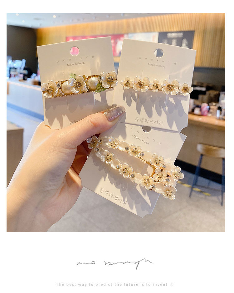Side Spring Clip Hairpin Word Clip Internet Celebrity 2021new Flowers Folder Children's Headdress Pearl Hairpin Side Spring Clip Hairpin Word Clip Internet Celebrity 2021new Flowers Folder Children's Headdress Pearl Hairpin