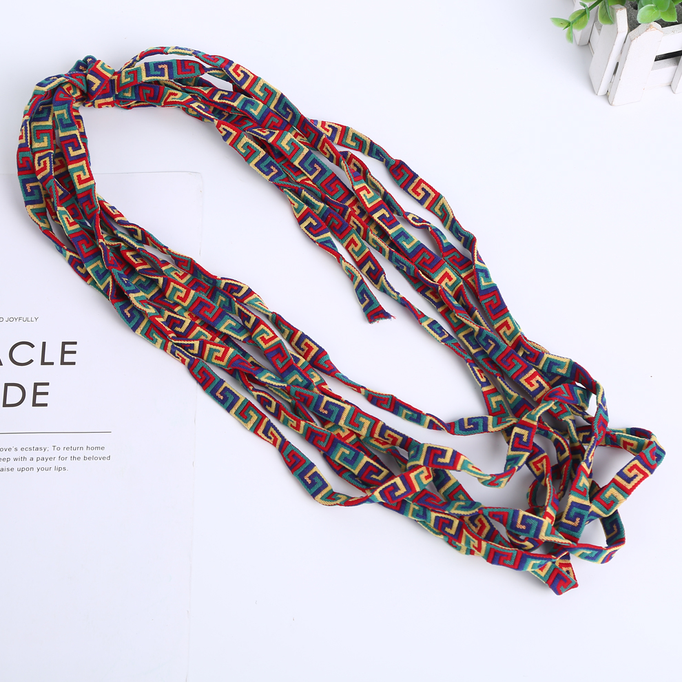 Personalized Ethnic Style Narrow Elastic Stretch Cotton Detachable Neck Rope Phone Case Ins Wind Wrist Short Lanyard Web
