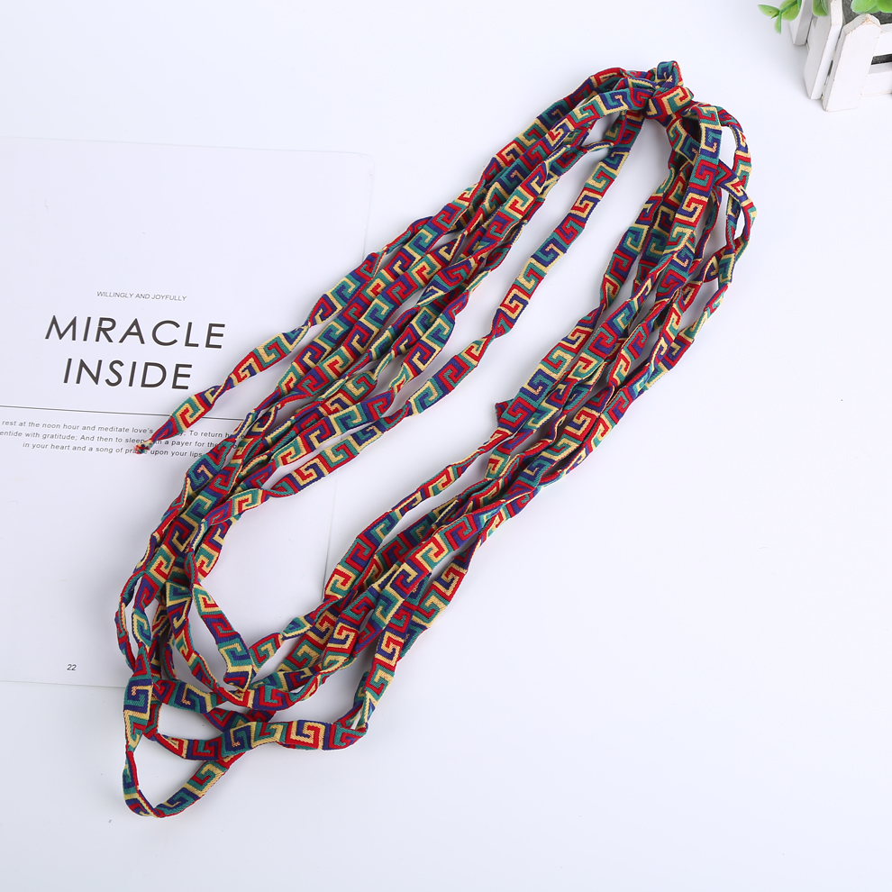 Personalized Ethnic Style Narrow Elastic Stretch Cotton Detachable Neck Rope Phone Case Ins Wind Wrist Short Lanyard Web