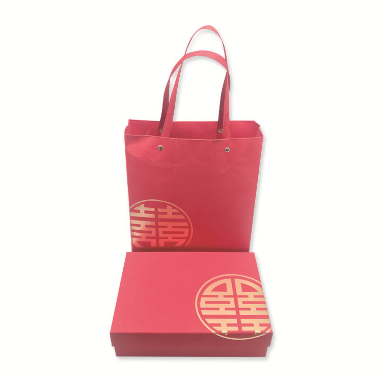Double happiness gift box packaging festive gift box tote bag candy box creative gift box customized Double happiness gift box packaging festive gift box tote bag candy box creative gift box customized