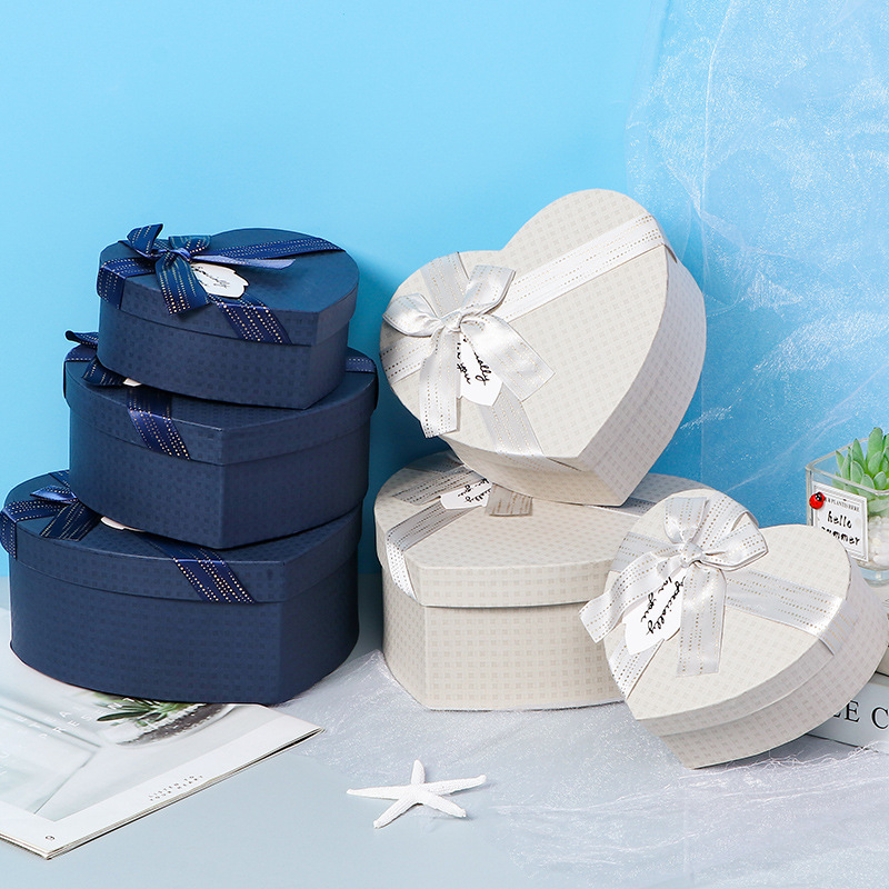 Exquisite Creative Gift Box Three-Piece Bow Love Birthday Gift Box Ins Candy Box Gift Box