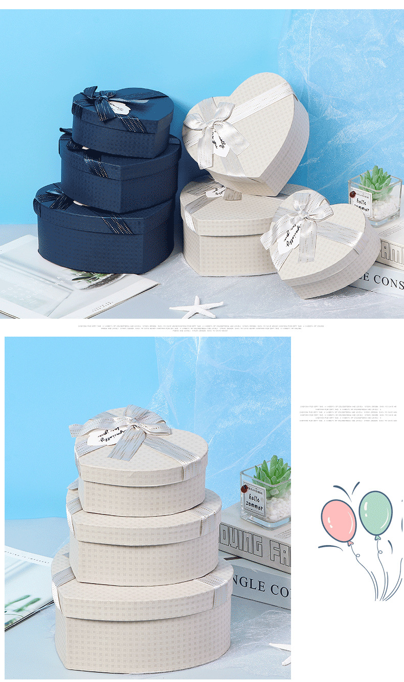 Exquisite Creative Gift Box Three-Piece Bow Love Birthday Gift Box Ins Candy Box Gift Box Exquisite Creative Gift Box Three-Piece Bow Love Birthday Gift Box Ins Candy Box Gift Box