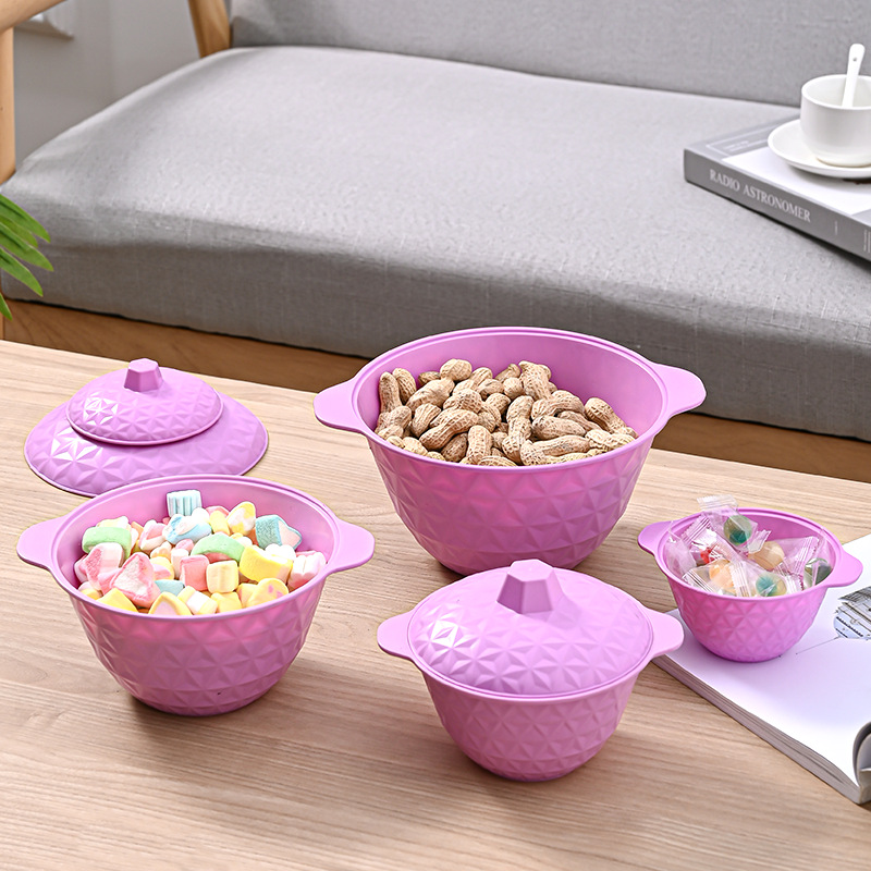 New round Retro Candy Dish Candy Box Flower Fruit Plate Food Storage Snack Storage Jar with Lid Tureen