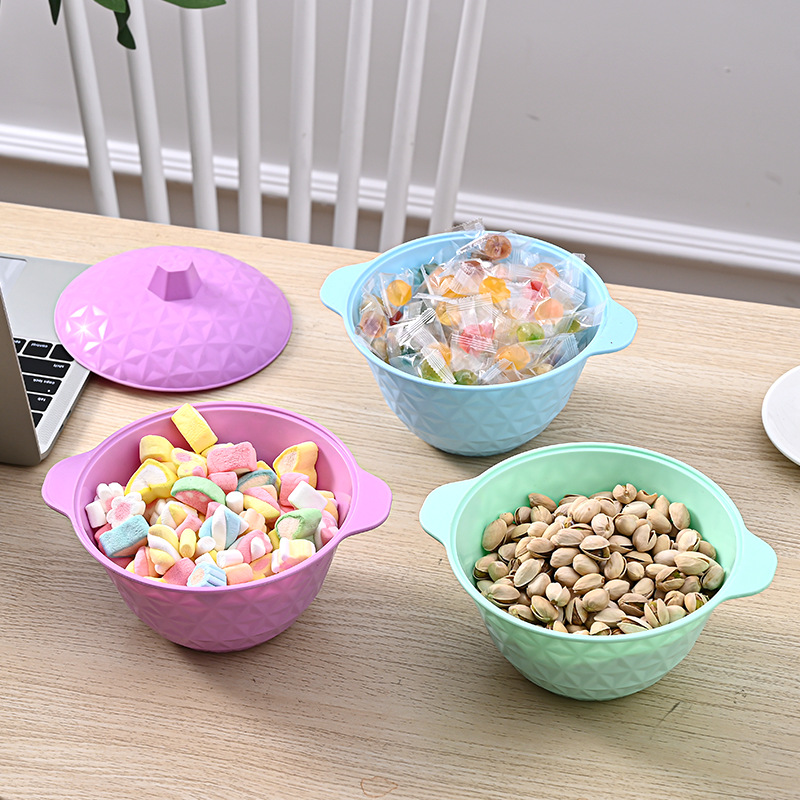 New round Retro Candy Dish Candy Box Flower Fruit Plate Food Storage Snack Storage Jar with Lid Tureen
